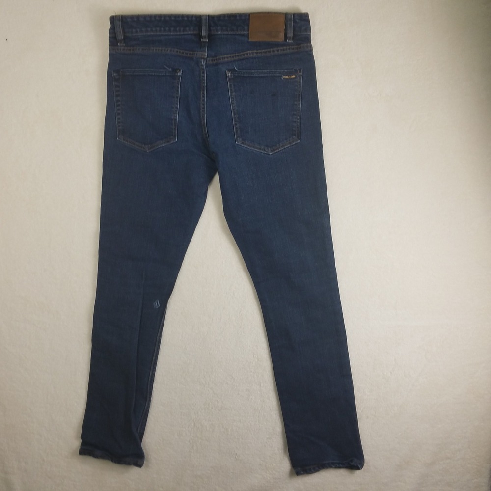 Volcom Brand‎ Jeans Mens 36 Dark Wash Slim Straight Denim Pants Blue NWOT